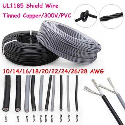 10/14/16/18/20/22-28 AWG UL1185 Single Core Screened Audio Cable Shielded Wire