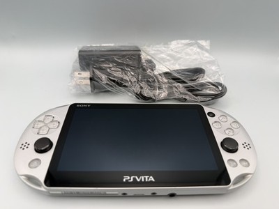 Sony PS Vita PCH-2000 Silver - Tested Working + New Charger + Mystery Game!