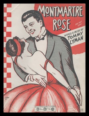 MONTMARTRE ROSE Tommy Lyman 1925 Romantic Couple Vintage Sheet Music