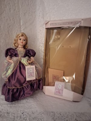 Collectible Memories Porcelain Doll, Cinderella. Purple Dress Collector Box. 