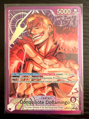One Piece TCG Donquixote Doflamingo Alt Art Leader OP14-060 Azure English NM/M