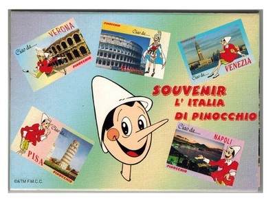 Edizioni Lo Vecchio Pinocchio Souvenir L'Italia Brochure 5 Postcards