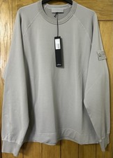 Stone Island Ghost Dust Grey Stretch CO Felpa Garm Dyed V0064 L PTP 23” RRP 340