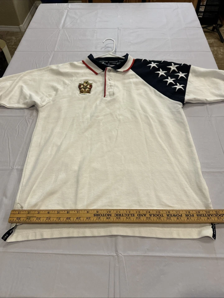 Polo Rock Point Freedom Talla-L Blanco/Azul Marino/Rojo Foto 3 de 4