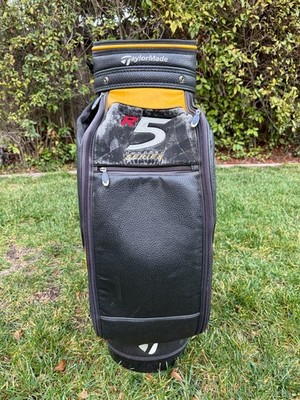 TaylorMade R5 Hundred Series 6-Way Leather Staff Bag, Rain Cover