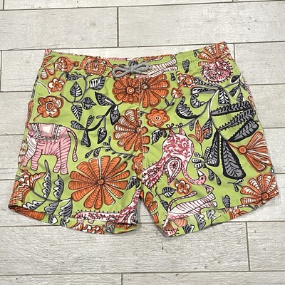 Vilebrequin Swimsuit Men's XL Green Elephant Peacock Floral Indian