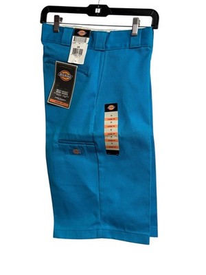 Dickies mens pacific blue loose fit side pocket twill premium work shorts 28 new