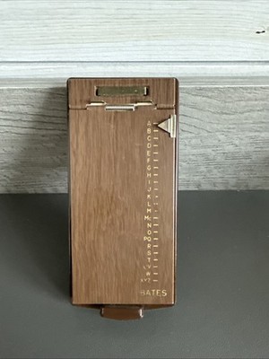 Vintage Bates List Finder Brown Metal Flip-Up Telephone Directory Index Model A 