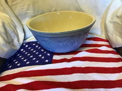 Tala Stoneware Mixing Kitchen Bowl Blue With Cream Interior 12  Side To Handles