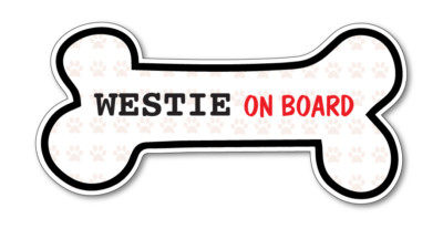 Lustiger Hundeknochen - Westie an Bord Vinyl-Autoaufkleber Sticker Haustierliebhaber 