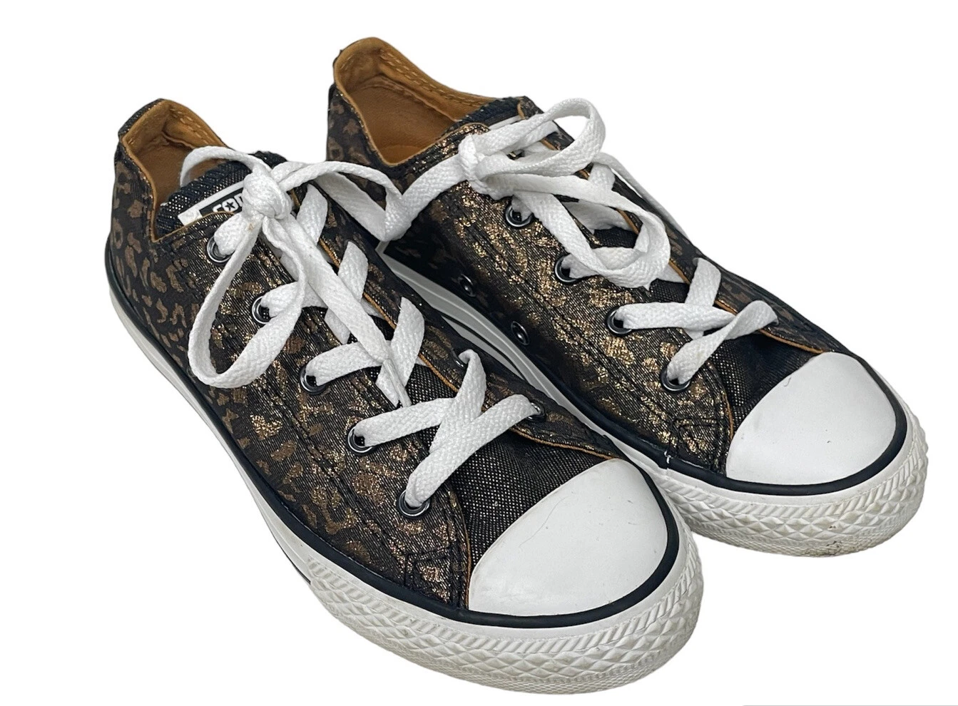 Stampa animale ghepardo leopardo leopardo leopardo Converse Star Juniors bambini 3 luccicanti bassi 640469F