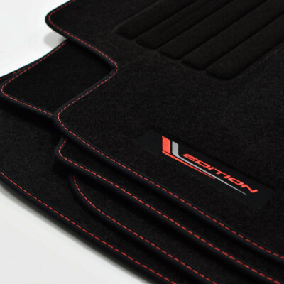 MP velour logo floor mats suitable for Opel Mokka-e electric from manufacturing year 2020 VBR