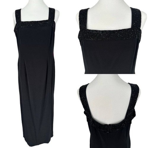 Jovani Dress Black Vintage Long Beaded Wedding Guest Formal Cocktail Women Sz 12 - Picture 12 of 13