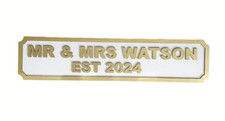 3D Personalised Street Sign, Home Decor, Gift For All Occasions Gold & White