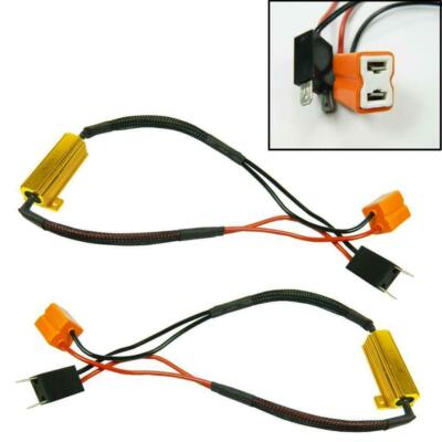 2pcs Error Free Canbus Decoder Wiring Kit For H7 LED Bulb Daytime Running Light