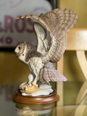 FRANKLIN MINT/PORCELAIN THE GREAT HORNED OWL GEORGE MCMONIGLE
