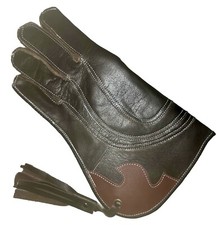 Falconry Glove Quadruple Skinned Nubuck Leather 12" Long 4 Layer (Black)
