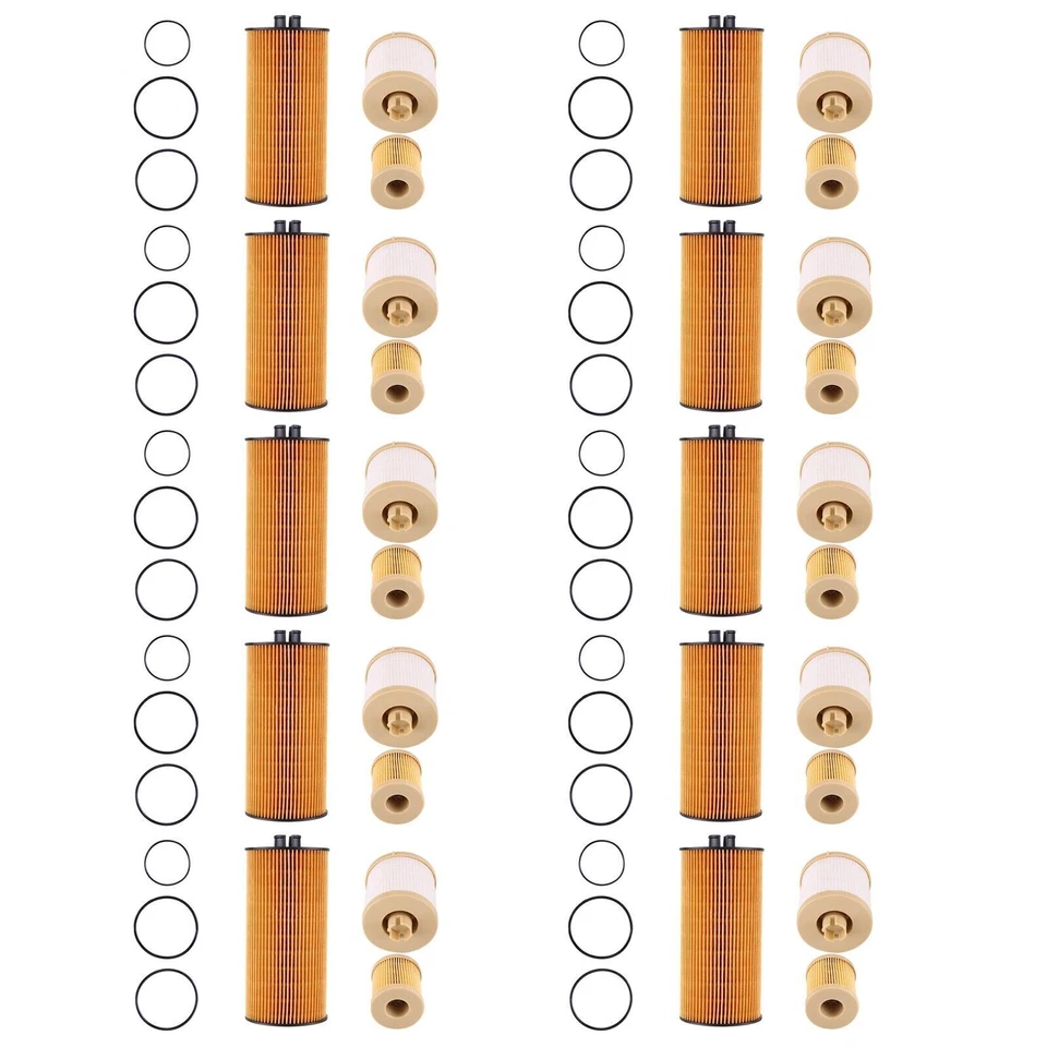 10x Fuel Filter & Oil Filter FD4616 for 2003-2007 Ford F250 F350 Super Duty - Image 2 of 4