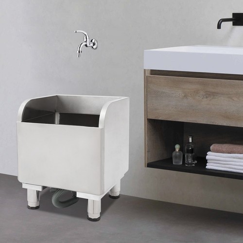 Commercial Floor Mop Sink, Stainless Steel Mop Service Basin, Mop Cleaning Sink - Picture 2 of 12