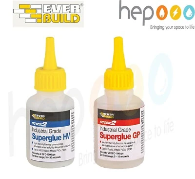 EVERBUILD 20G / 50G INDUSTRIAL GRADE HIGH &MEDIUM VISCOSITY SUPER GLUE ADHESIVE