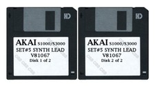 Akai S1000 / S3000 Set of Two Floppy Disks SET 5 SYNTH LEAD V81067