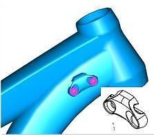 Giant GLORY RAHMEN GABEL STOßSTOPP KABELFÜHRUNG SCHWARZ