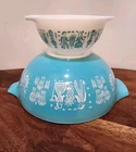 Pyrex Mixing Bowls Amish Butterprint Cinderella 441  & 444 & Blue & White New