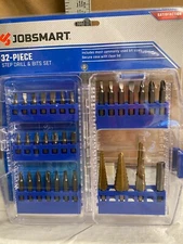 Jobsmart 32- piece Step Drill & Bit Set -  New
