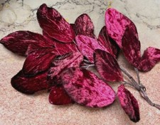 vintage millinery 1940s velvet leaves hand wrapped 1 spray garnet Japan