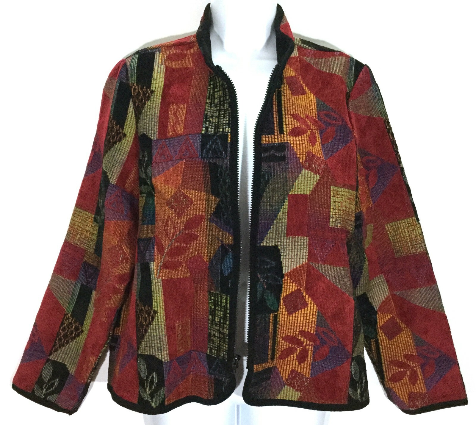 Coldwater Creek Jacket Multicolor Patchwork Mix P… - image 1