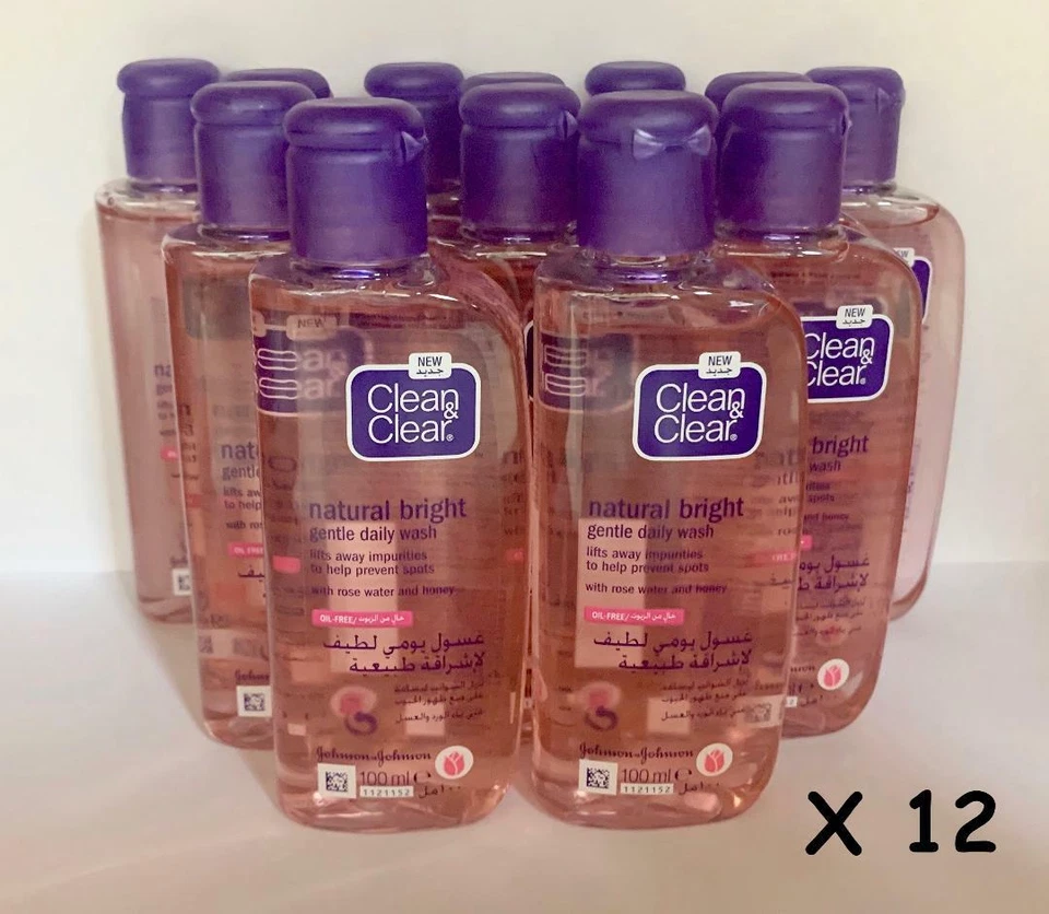 JOHNSON & JOHNSON 12 JOHNSON CLEAN CLEAR GENTLE DAILY FACE WASH ROSE WATER & HONEY