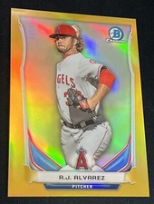 2014 Bowman Chrome Prospects Gold Refractor 43/50 RJ Alvarez #BCP21 LA Angels