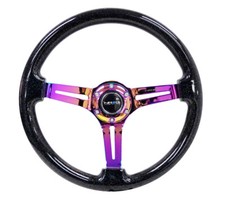 Nrg Steering Wheel 350mm Classic Black Sparkle Wood Neo Spoke Deep Rst-018bsb-mc