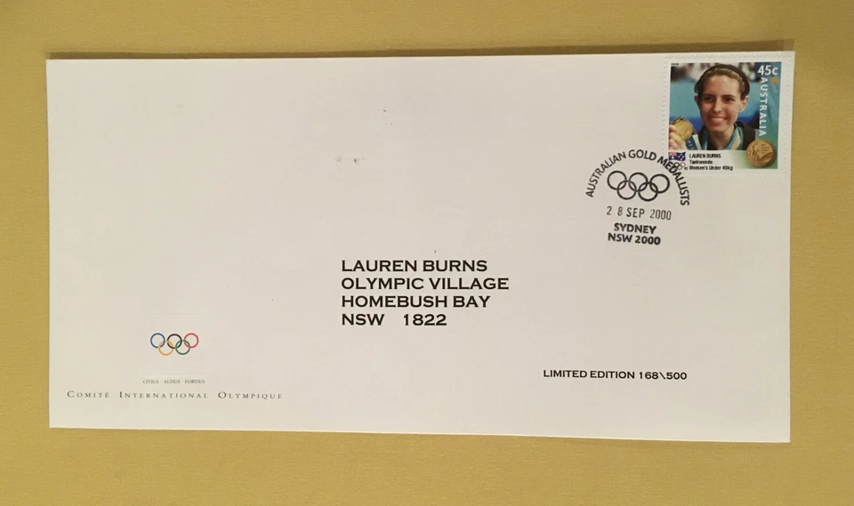 Sydney 2000-VERY RARE-Olympic Committee-9 Gold Medallist FDCs Limited Ed Numbrd - image 3 of 4