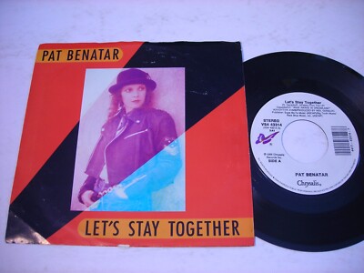 w PICTURE SLEEVE Pat Benatar Let's Stay Together / Wide Awake 1988 45rpm VG++