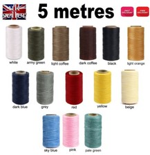 5m of 1mm Leather Sewing Waxed Polyester Thread Stitching Cord Craft - FREE POST