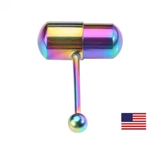Vibrating Tongue Ring Stainless Steel Punk Tongue Bar Body Piercing