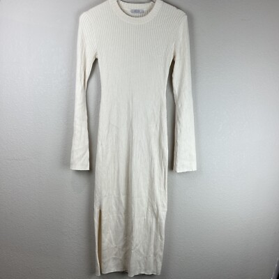Ayr Dress Women Small Sweater Merino Wool Blend Long Sleeve Bodycon Ivory  Cream | eBay