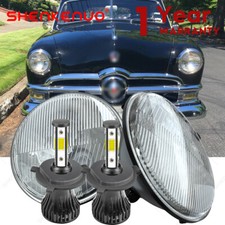 For Ford Deluxe 1939-1951 7 Inch Led Headlights Round Dot Approved Hilo Lamp