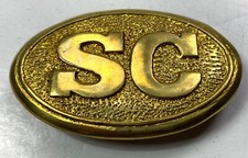 CIVIL WAR CS CONFEDERATE SOUTH CAROLINA NC EM FIELD BELT OVAL LEAD FILLED BUCKLE