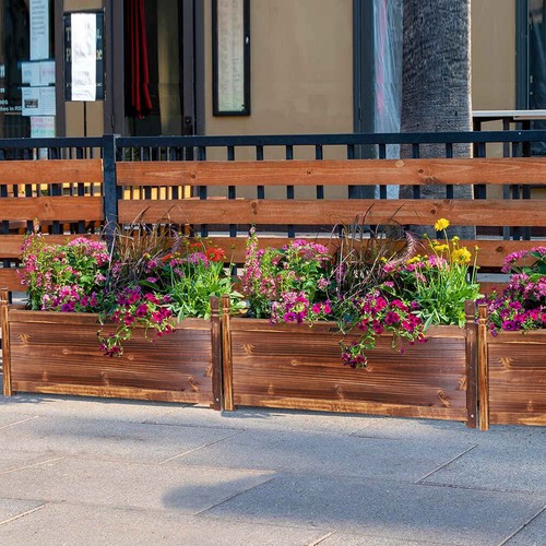 Weatherresistant Wood Rectangular Garden Planter Large Raised Garden