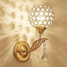 Crystal Wall Sconce Lamp Socket Wall Mount Lamp for Bedside Porch Bedroom Light