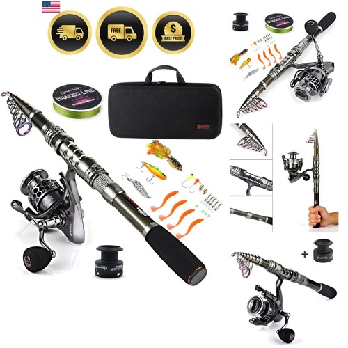 Fishing Rod Reel Combo Telescopic Spinning Reel Carrier Bag for Travel Saltwater
