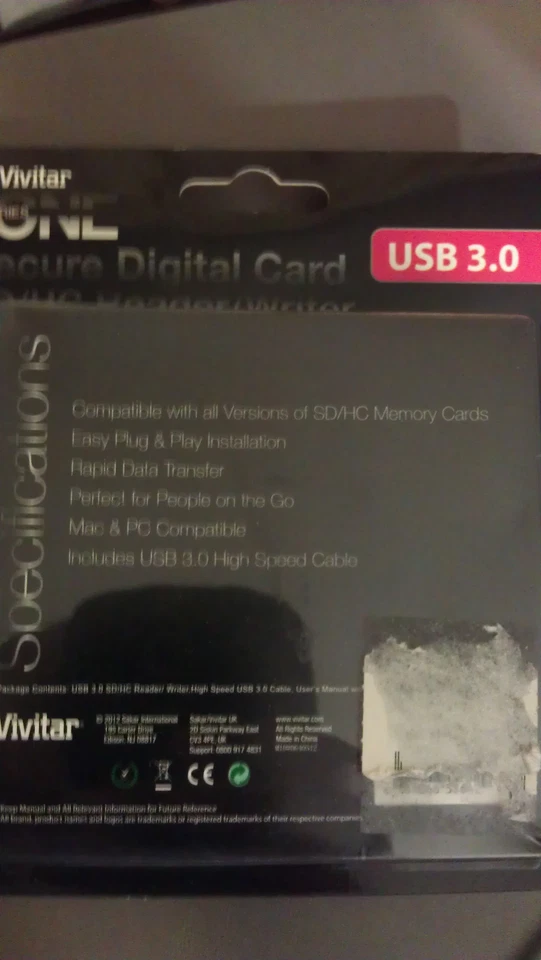 New Vivitar secure digital card SD/HC Reader/Writer  USB 3.0  VIV-3RW-SD-PNK - Image 2 of 2