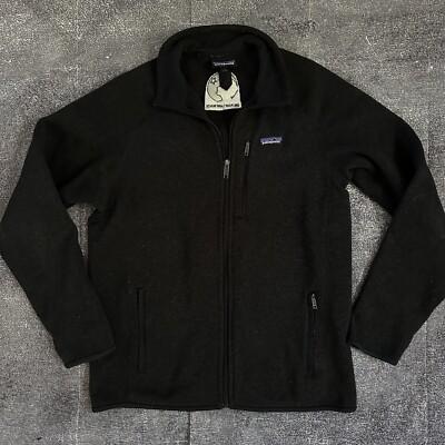Mens Patagonia Heather Black Better Sweater Fleece Full Zip Up Light Jacket  Sz L