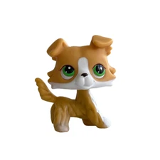 1pcs Littlest pet shop Toys bobble head yellow collie dogs girls Gen 3 pet #272