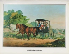 1978 Vintage "LIFE IN THE COUNTRY" FARMERS FARM CURRIER & IVES COLOR Lithograph