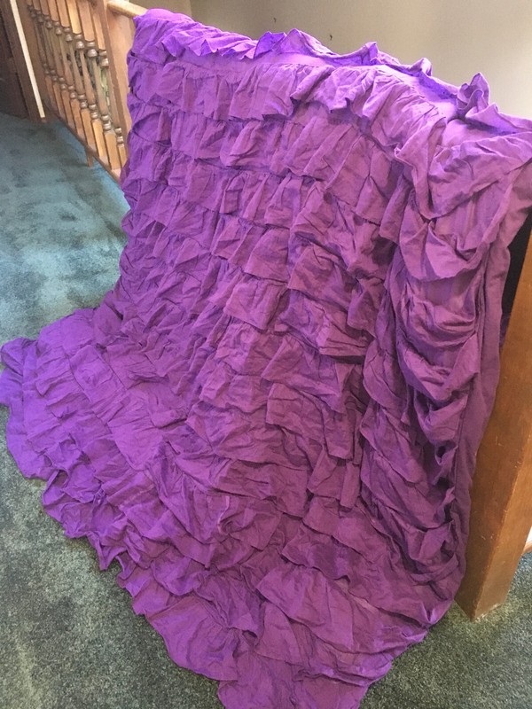 Purple Waterfall Ruffles Twin Duvet Cover, Pillow Sham and Accent Pillow cover
