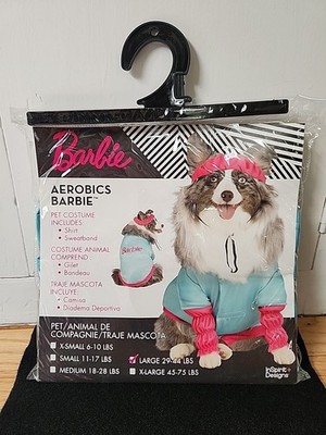 New Aerobics Barbie Pet Dog Halloween Costume Outfit Size Large Pink Turquoise 
