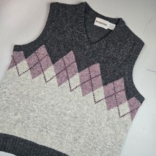 Vintage McGregor Argoyle 70 Wool / 30 Acrylic Women Sweater Vest V Neck Large